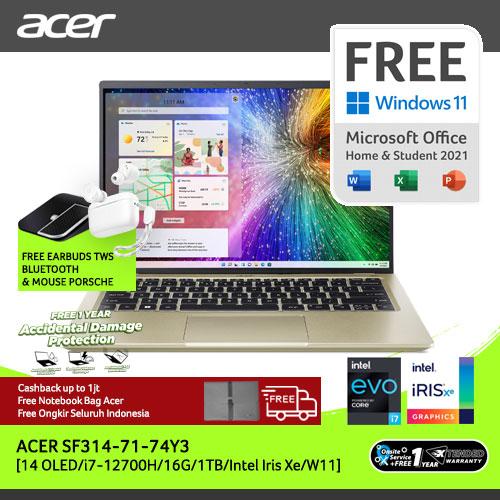 [EZO.2100248] ACER SWIFT 3 OLED SF314-71-74Y3 [14/i7-12700H/16G/1T/W11] NX.KAWSN.001