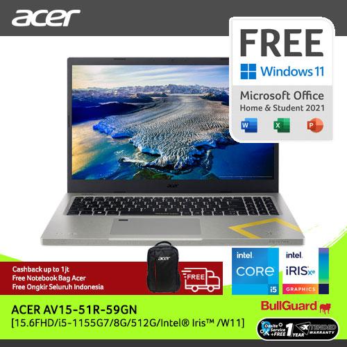 [EZO.2100278] ACER AV15-51R-59GN [15.6FHD/i5-1155G7/8G/512G/Intel Iris] NX.K6MSN.001