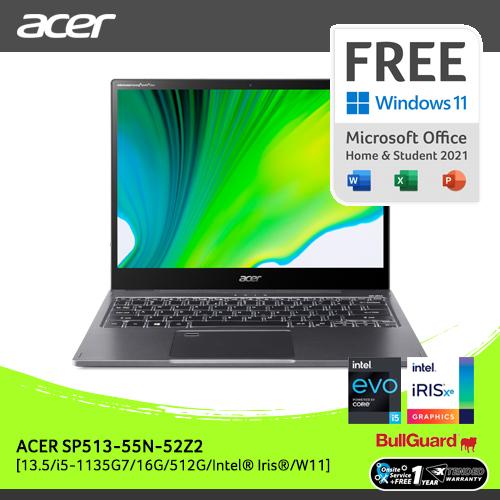 [EZO.2100284] ACER SP513-55N-52Z2[13.5/i5-1135G7/16G/512G/Intel Iris/W11]NXA5PSN009