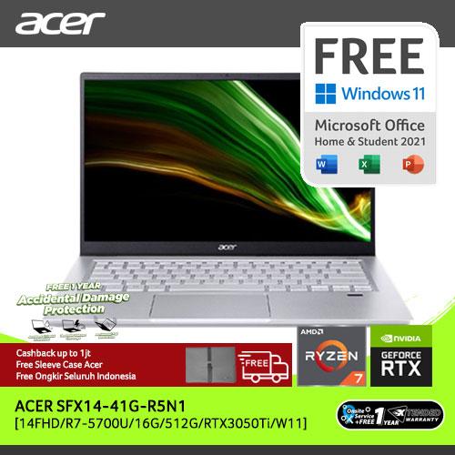 [EZO.2100285] ACER SFX14-41G-R5N1[14FHD/R7-5700U/16G/512G/RTX3050Ti/W11]NH.QE3SN.003