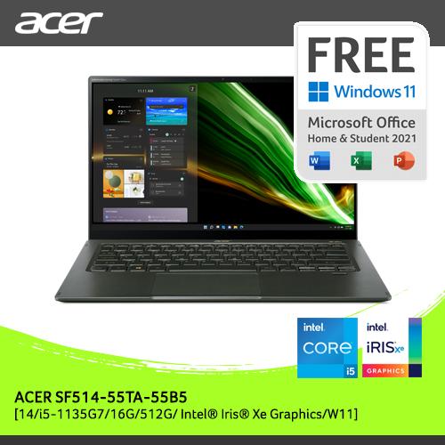 [EZO.2100291] ACER SF514-55TA-55B5 [14"FHD/i5-1135G7/16GB/512GB/Win11]NX.A6SSN.008