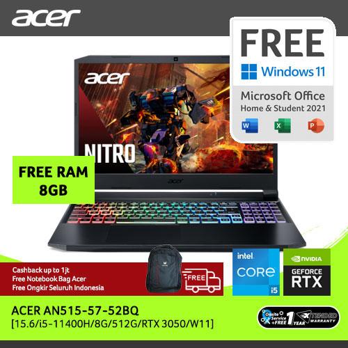 [EZO.2100301] ACER AN515-57-52BQ [15.6"/i5-11400H/8G/512G/RTX3050/WIN11]NH.QENSN.004