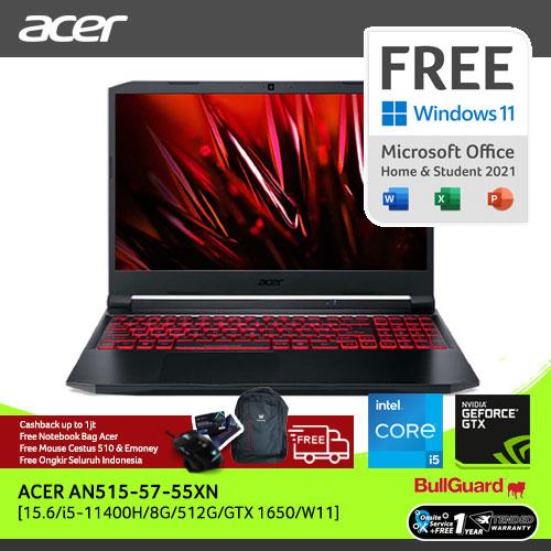 [EZO.2100312] ACER AN515-57-55XN [15.6"/i5-11400H/8G/512G/GTX1650/WIN11]NH.QEKSN.001