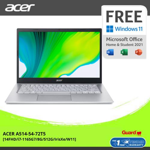 [EZO.2100320] ACER A514-54-72T5 [14FHD/i7-1165G7/8G/512G/IrisXe/W11] NXA28SN008