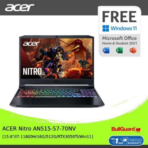 [EZO.2100326] ACER AN515-57-70NV [15.6"/i7-11800H/16G/512G/RTX3050Ti] NHQEQSN002