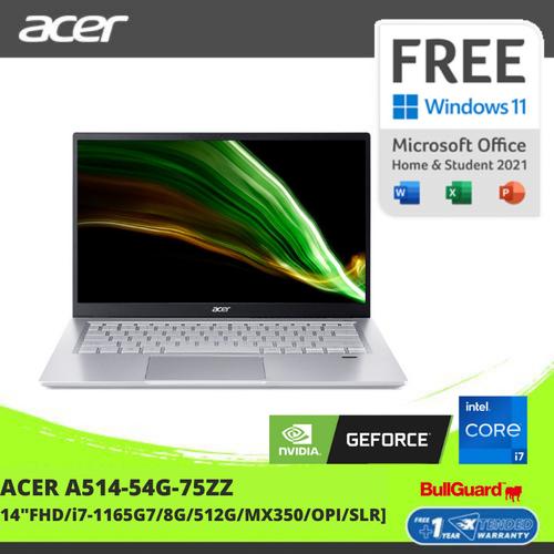 [EZO.2100348] ACER A514-54G-75ZZ [14"FHD/i7-1165G7/8G/512G/MX350/OPI]NX.A1XSN.007