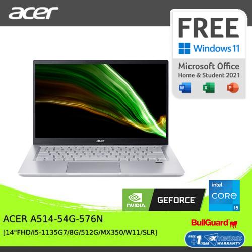 [EZO.2100352] ACER A514-54G-576N [14"FHD/i51135G7/8G/512G/MX350/W11/SLR]NX.A1XSN.006