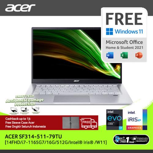 [EZO.2100356] ACER SF314-511-79TU [14"FHD/i71165G7/16G/512G/W11+OHS/Blue] NXATQSN009