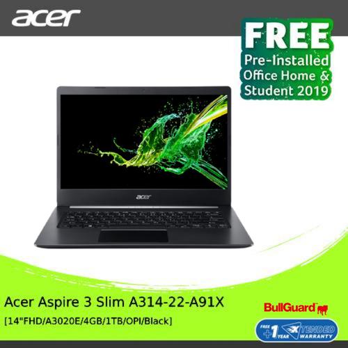 [EZO.2100360] ACER A314-22-A91X [14"FHD/A3020E/4GB/1TB/OPI/Black] NX.HVVSN.00V