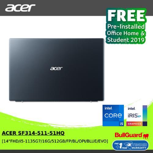 [EZO.2100393] ACER SF314-511-51HQ [14"FHD/i5-1135G7/16G/512GB] NX.ACXSN.007