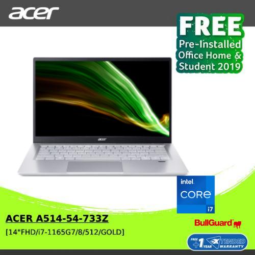 [EZO.2100401] ACER A514-54-733Z [14"FHD/i7-1165G7/8/512/GOLD] NX.A2ASN.001