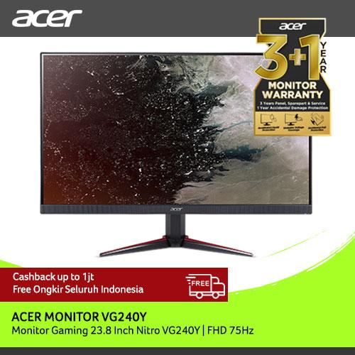 [EZO.2100554] ACER MONITOR GAMING 23.8 INCH NITRO VG240Y | FHD 75Hz