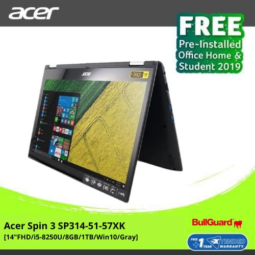[EZO.2100687] "Acer Spin 3 SP314-51-57XK [14""/,i5-8250U/8GB/1TB/Win10] - Gray"