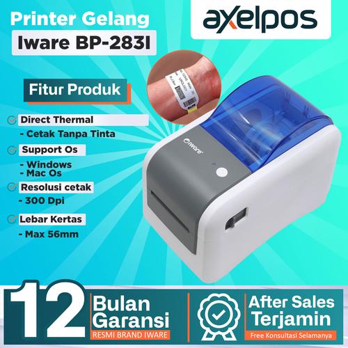 [EZO.7800002] Printer Thermal Barcode Label Iware BP283I Usb Lan 300 Dpi Pencetak Gelang Pasien wristband