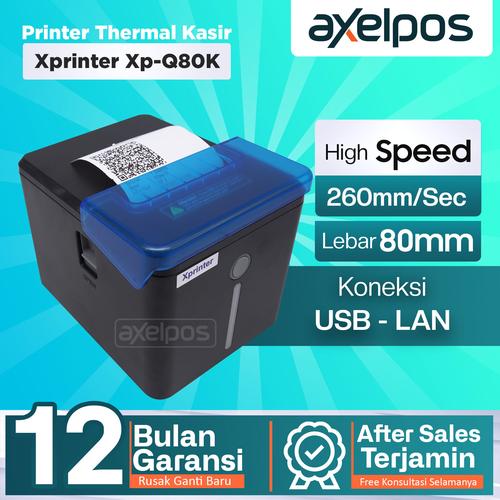 [EZO.7800003] Printer Thermal Kasir 80mm Usb Lan Auto Cutter Xprinter XP-Q80K