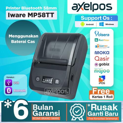 [EZO.7800004] Printer Bluetooth Mini Thermal Kasir 58mm Iware Mp58TT