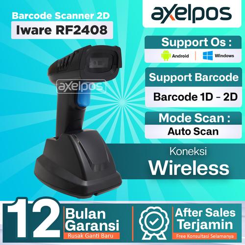 [EZO.7800024] Barcode Scanner 2D Wireless Auto Scan With Docking Iware RF2408