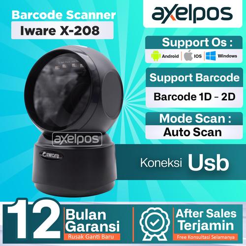 [EZO.7800042] Barcode Scanner Omni 2D usb Auto Scan Iware X-208