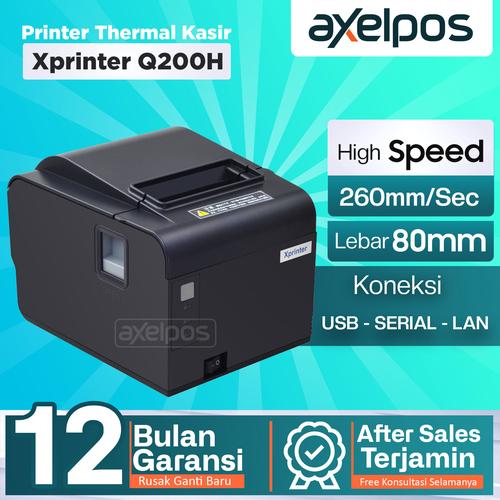 [EZO.7800061] Printer Thermal Kasir 80mm Usb Serial Lan Auto Cutter Xprinter Q260H