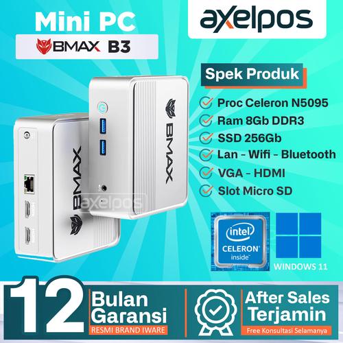 [EZO.7800062] BMAX Mini PC B3 Intel Celeron N5095 8/256GB SSD with Windows 11 Pro
