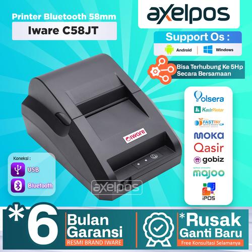 [EZO.7800076] Printer Bluetooth Thermal Kasir 58mm Iware C58JT