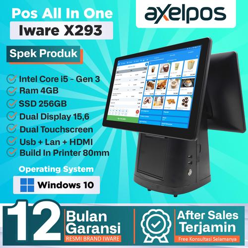 [EZO.7800085] Pos All In One Mesin Kasir Touchscreen Dual Display 15" Intel Core I5 Iware X293