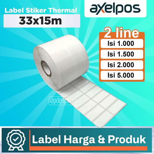 [EZO.7800092] Label Thermal Stiker Barcode 33x15 2 Line Isi 1000 / 1500 / 2000/ 5000