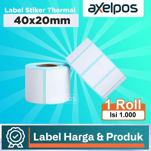[EZO.7800109] LABEL STIKER BARCODE KERTAS STICKER THERMAL 40x20MM ISI 500 LEMBAR