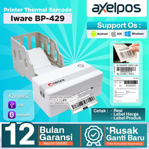 [EZO.7800121] PRINTER BARCODE THERMAL LABEL IWARE BP-429 USB / USB - BLUETOOTH