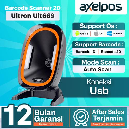 [EZO.7800158] Barcode Scanner Omni Duduk Auto Scan 2D Usb Iware Ult669