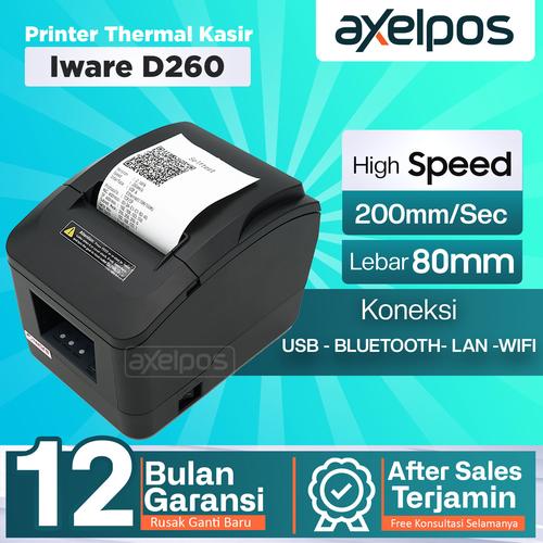 [EZO.7800167] Printer Thermal Kasir 80mm Iware D260 Usb Lan Bluetooth Wifi