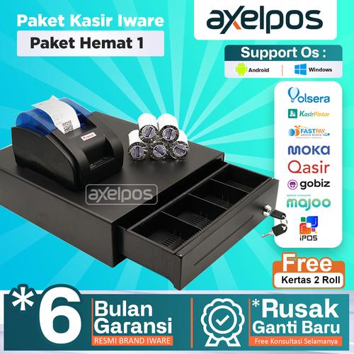 [EZO.7800175] Paket Mesin Kasir Android Printer Bluetooth Cash Drawer Laci kasir