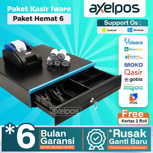 [EZO.7800180] PAKET KASIR ANDROID PRINTER BLUETOOTH 58MM,CASH DRAWER,FREE 5ROLL