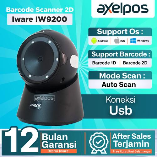 [EZO.7800200] Omni Barcode Scanner Duduk Auto Scan 1D - 2D Iware IW9200 Usb