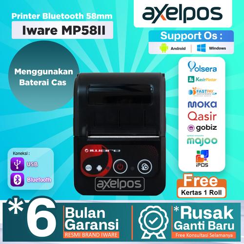 [EZO.7800201] Printer Bluetooth Mini Thermal Kasir 58mm Iware MP58II