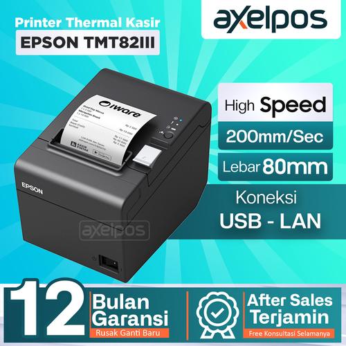 [EZO.7800212] Printer Thermal Struk Kasir 80mm Auto Cutter Epson TMT82 Usb Lan