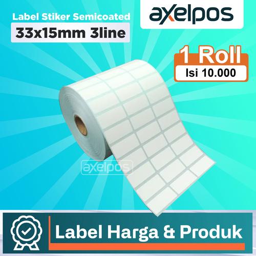 [EZO.7800223] Label Stiker Semicoated 3Line 33x15mm Isi 10.000