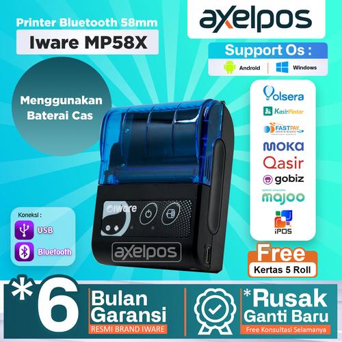 [EZO.7800225] Printer Bluetooth mini Thermal Kasir 58mm Iware Mp58X