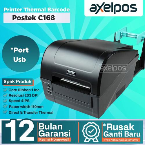 [EZO.7800231] Printer Thermal Label Barcode A6 Postek C168 Usb Serial