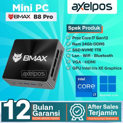 [EZO.7800245] Mini PC BMAX B8 Pro Intel Core i7 1255U 24GB/1TB NVMe Window 11 Pro