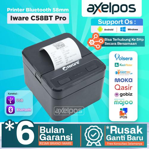 [EZO.7800255] PRINTER BLUETOOTH THERMAL KASIR 58MM IWARE C58BT PRO