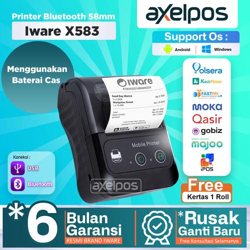 [EZO.7800279] Printer Bluetooth mini Thermal Kasir 58mm Iware X583