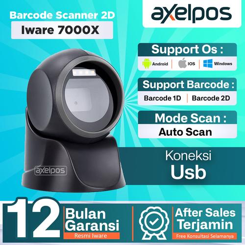 [EZO.7800290] Omni Directional 2D Iware 7000X Imager Area Barcode Scanner Duduk USB