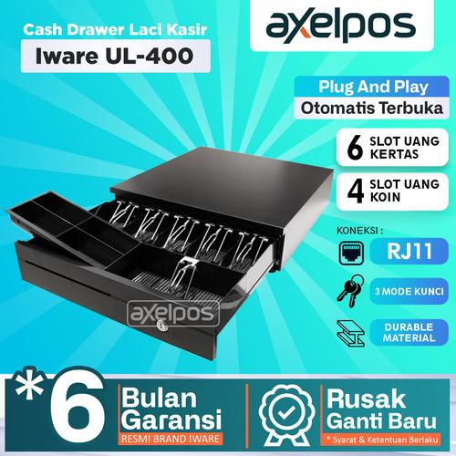 [EZO.7800299] CASH DRAWER LACI UANG KASIR IWARE UL 400-1 RJ11