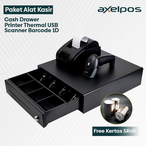 [EZO.7800305] PAKET ALAT KASIR ,PRINTER KASIR USB,CASH DRAWER,SCANNER BARCODE 1D