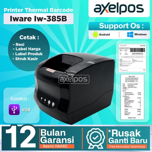 [EZO.7800308] BARCODE THERMAL LABEL PRINTER IWARE X358B SETARA XPRINTER - USB 80