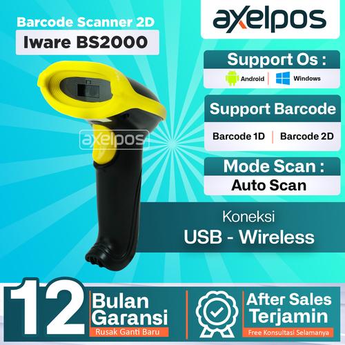 [EZO.7800313] BARCODE SCANNER 2D IWARE BS-2000 WITH STAND