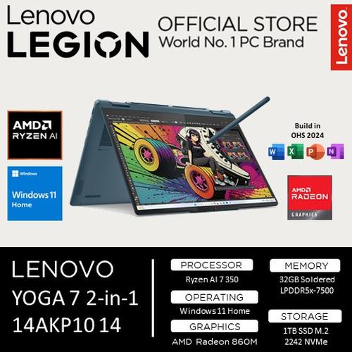 [EZO.2400010] LENOVO YOGA 7 2-in-1 14AKP10 14 OLED RYZEN AI 7 350 32GB 1TB W11+OHS 14" WUXGA 120HZ PEN