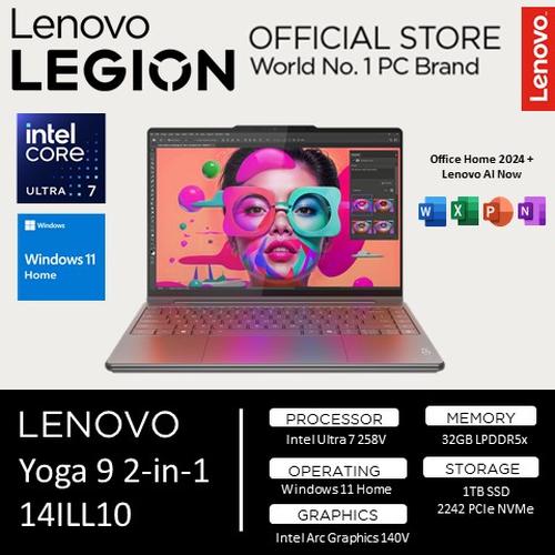 [EZO.2400023] Lenovo Yoga 9 2-in-1 AURA EDITION 14ILL10 14 OLED Ultra 7 258V 32GB 1TB W11+OHS 14" 4K TOUCH