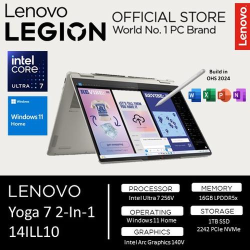 [EZO.2400025] Lenovo Yoga 7 2-In-1 14ILL10 14 OLED Ultra 7 258V 16GB 1TB W11+OHS 14" 2.8K 120HZ